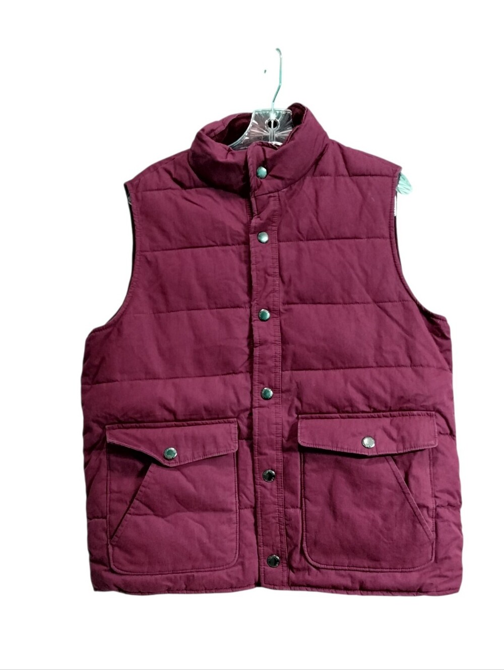 Gap Burgundy Fleece Lined Puffer Vest Women's S Cozy Utility Outdoor Fall